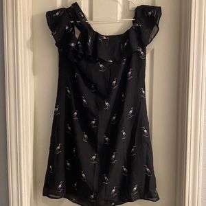 Atmosphere | Navy Dress w/Crane Pattern Sz US6